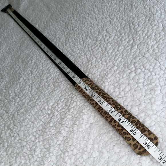 VTG Y2K leopard print black microsuede belt vintage made in USA size PM medium - Picture 8 of 9